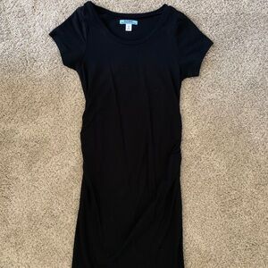 Black Short Sleeve Maternity Dress